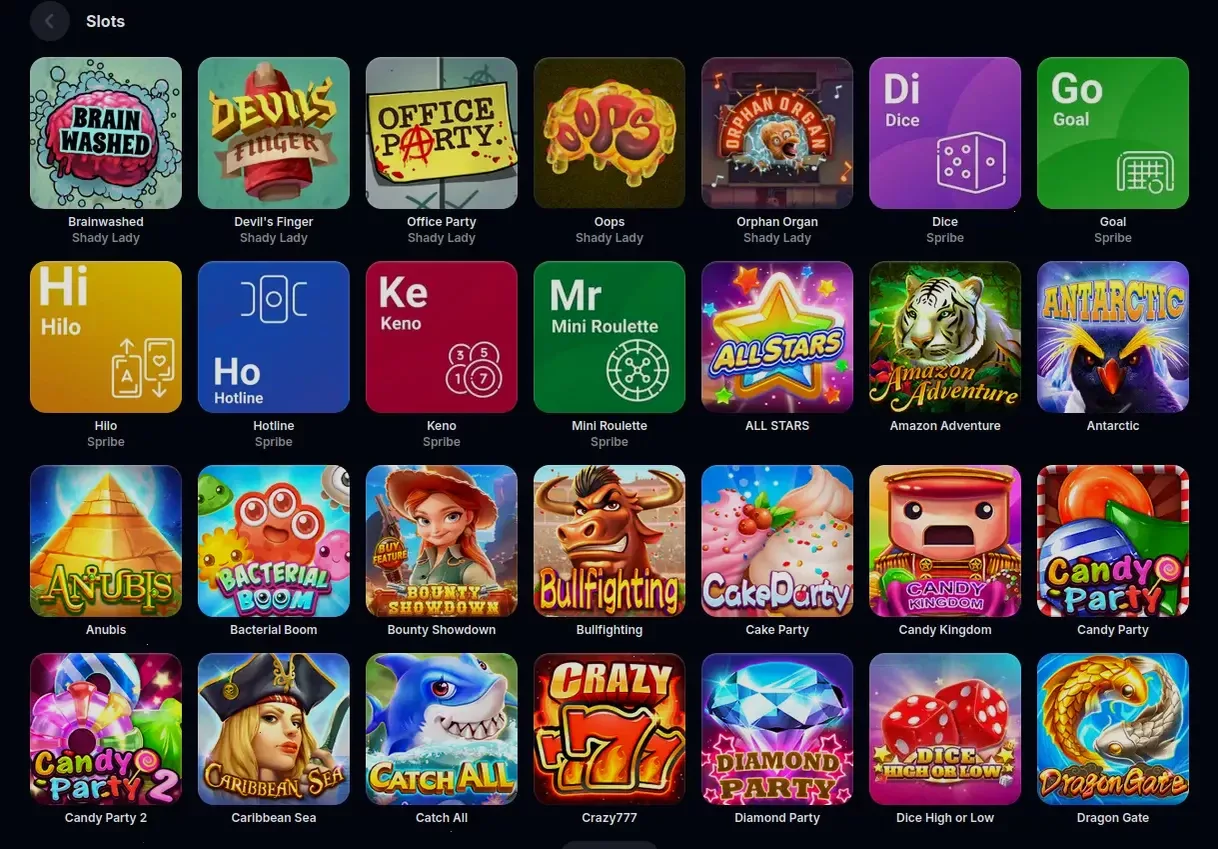 Игровой каталог казино Лекс